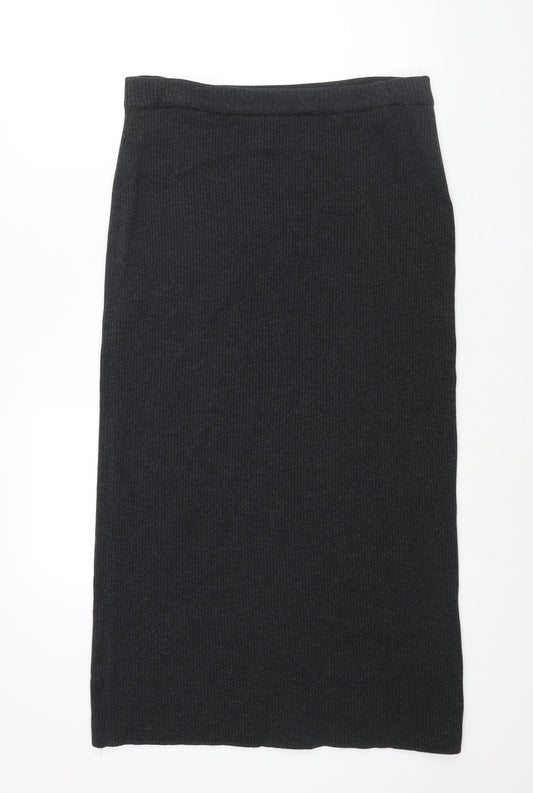 ESCADA Womens Grey Viscose Straight & Pencil Skirt Size 12 - Ribbed