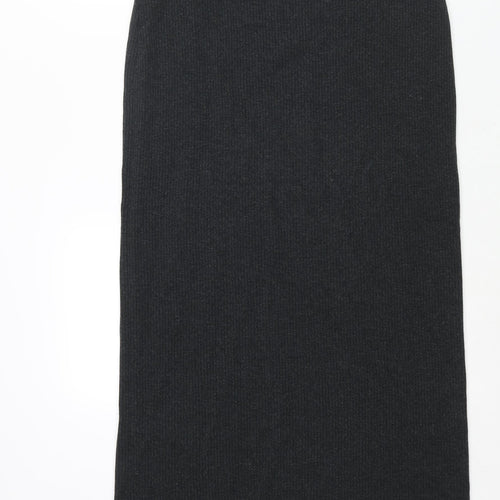 ESCADA Womens Grey Viscose Straight & Pencil Skirt Size 12 - Ribbed