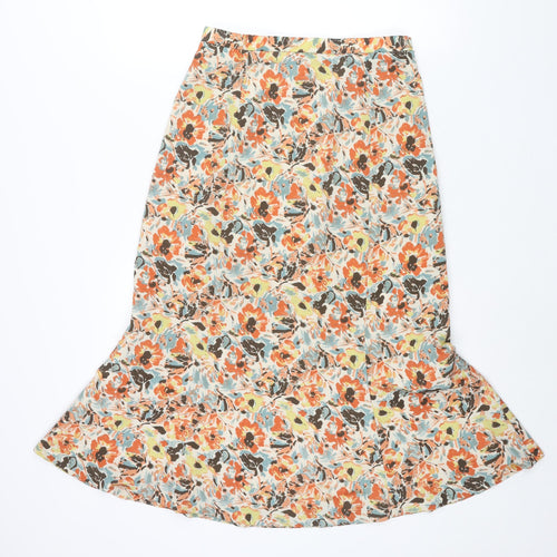 Cotswold Collections Womens Multicoloured Floral Polyester Trumpet Skirt Size 12 Zip