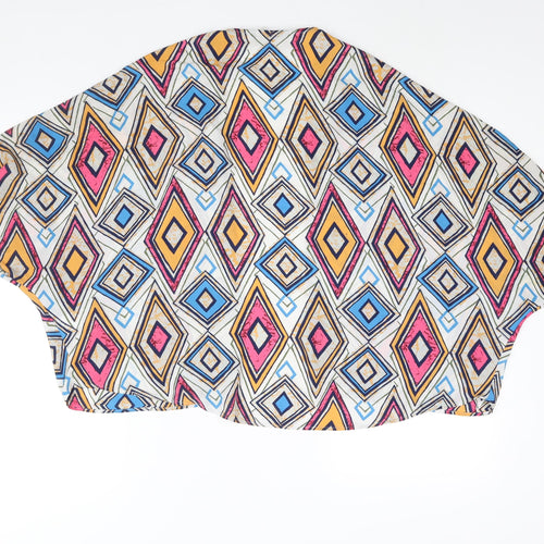 NEXT Womens Multicoloured Geometric Polyester Kimono Blouse Size 12 V-Neck