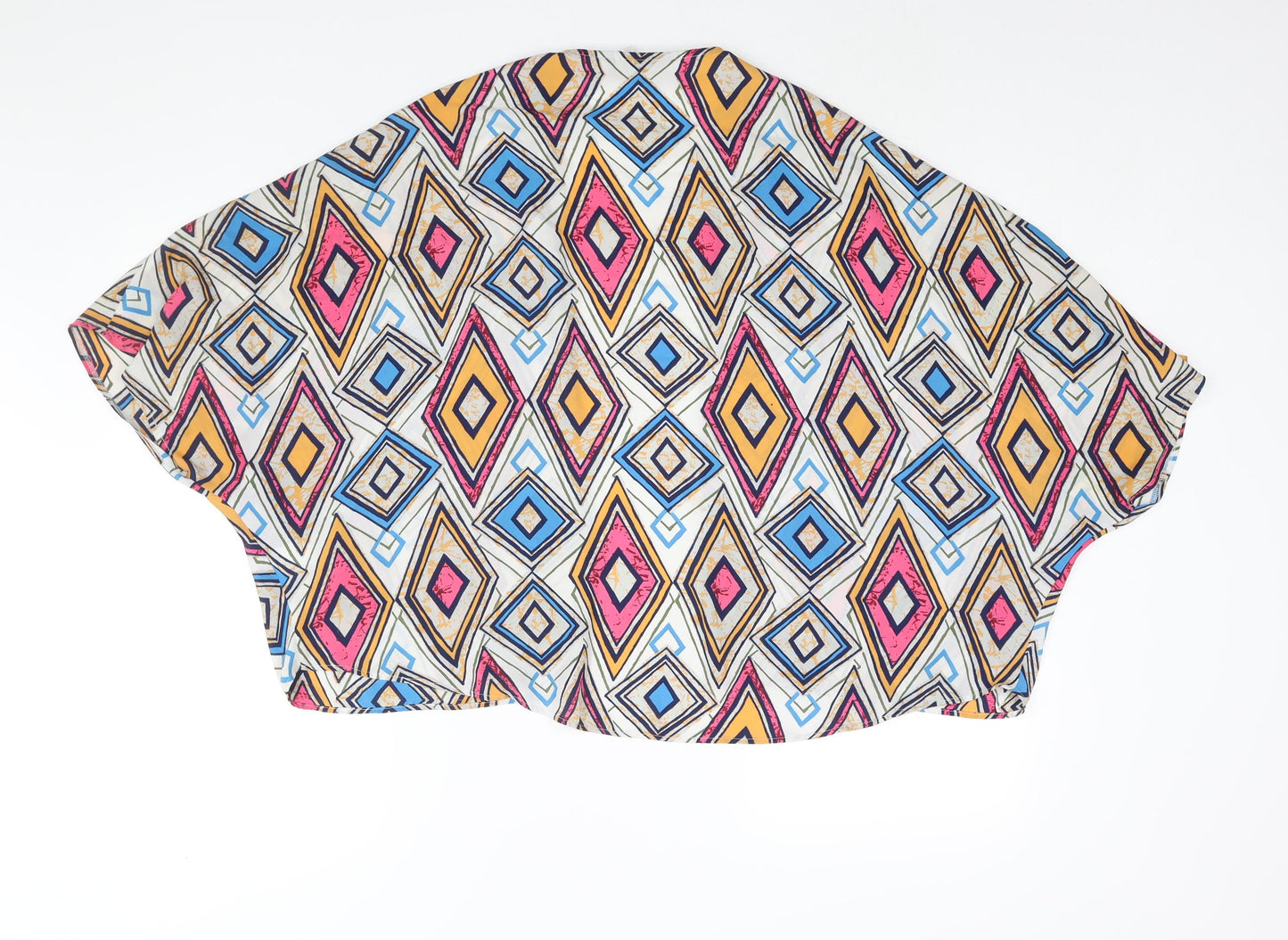 NEXT Womens Multicoloured Geometric Polyester Kimono Blouse Size 12 V-Neck