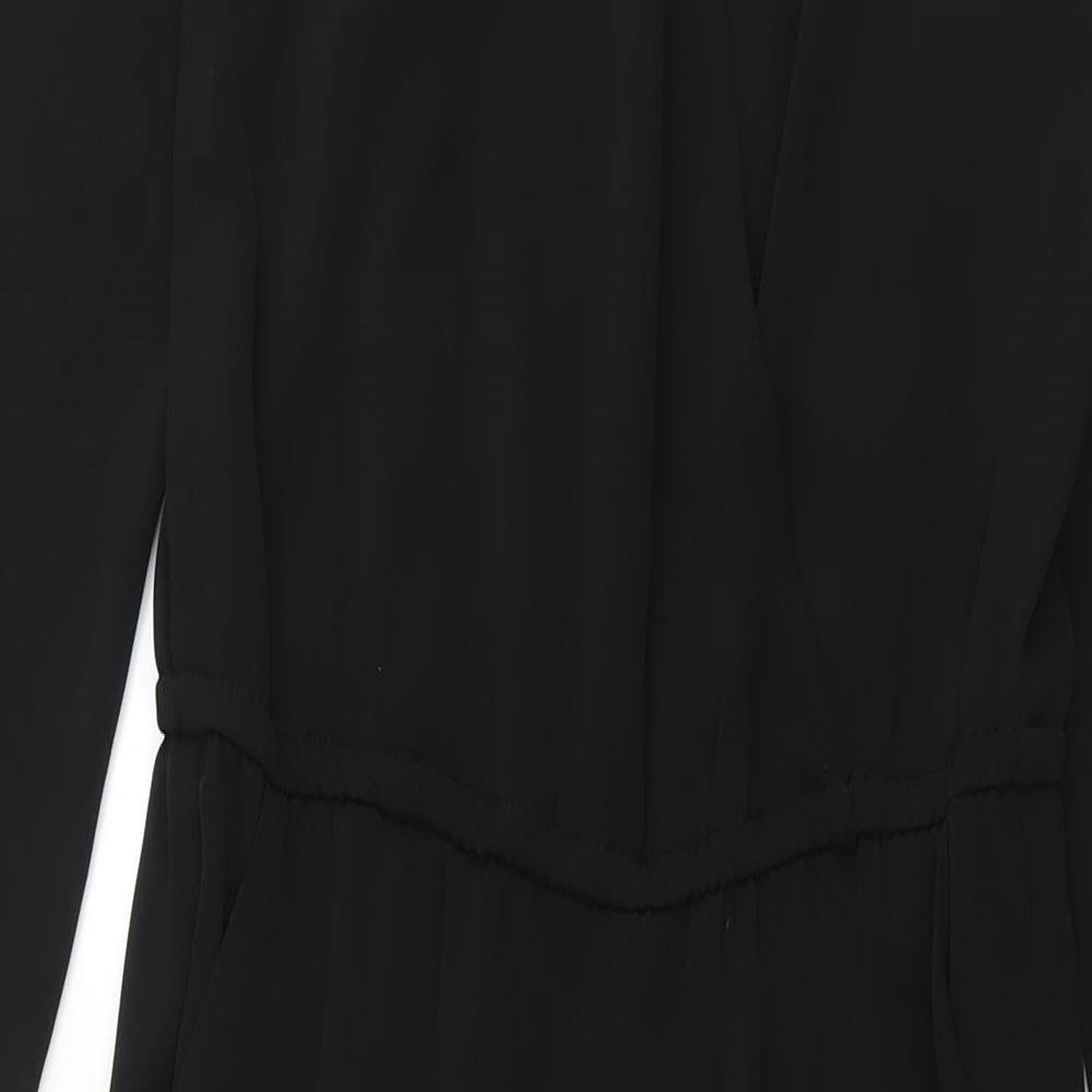 H&M Womens Black Polyester Jumpsuit One-Piece Size 8 L28 in Button