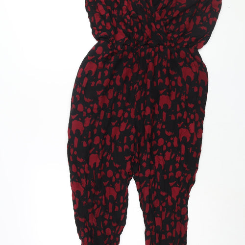 Selected Femme Womens Red Geometric Viscose Jumpsuit One-Piece Size 8 L28 in Pullover