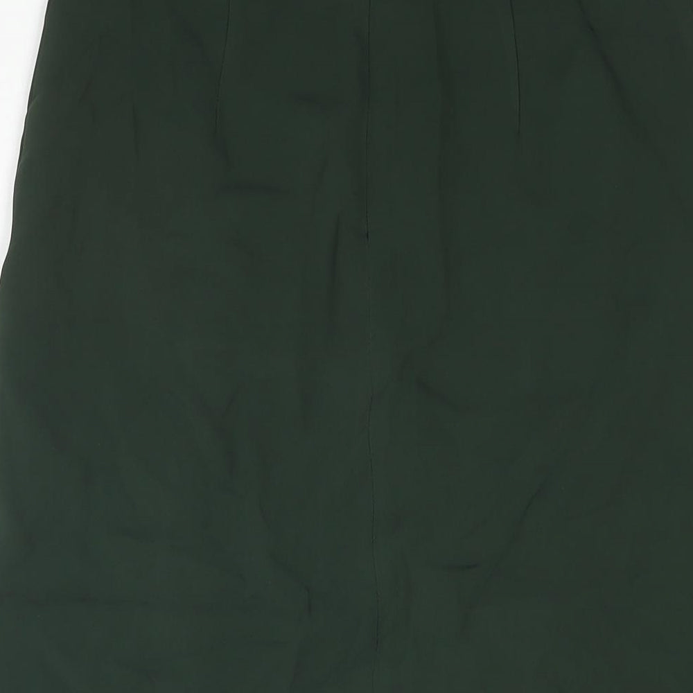 Reiss Womens Green Viscose A-Line Skirt Size 8 Zip - Asymmetric Hem