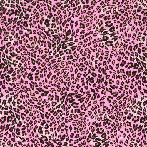 Marks and Spencer Womens Pink Animal Print Viscose Basic Blouse Size 22 V-Neck