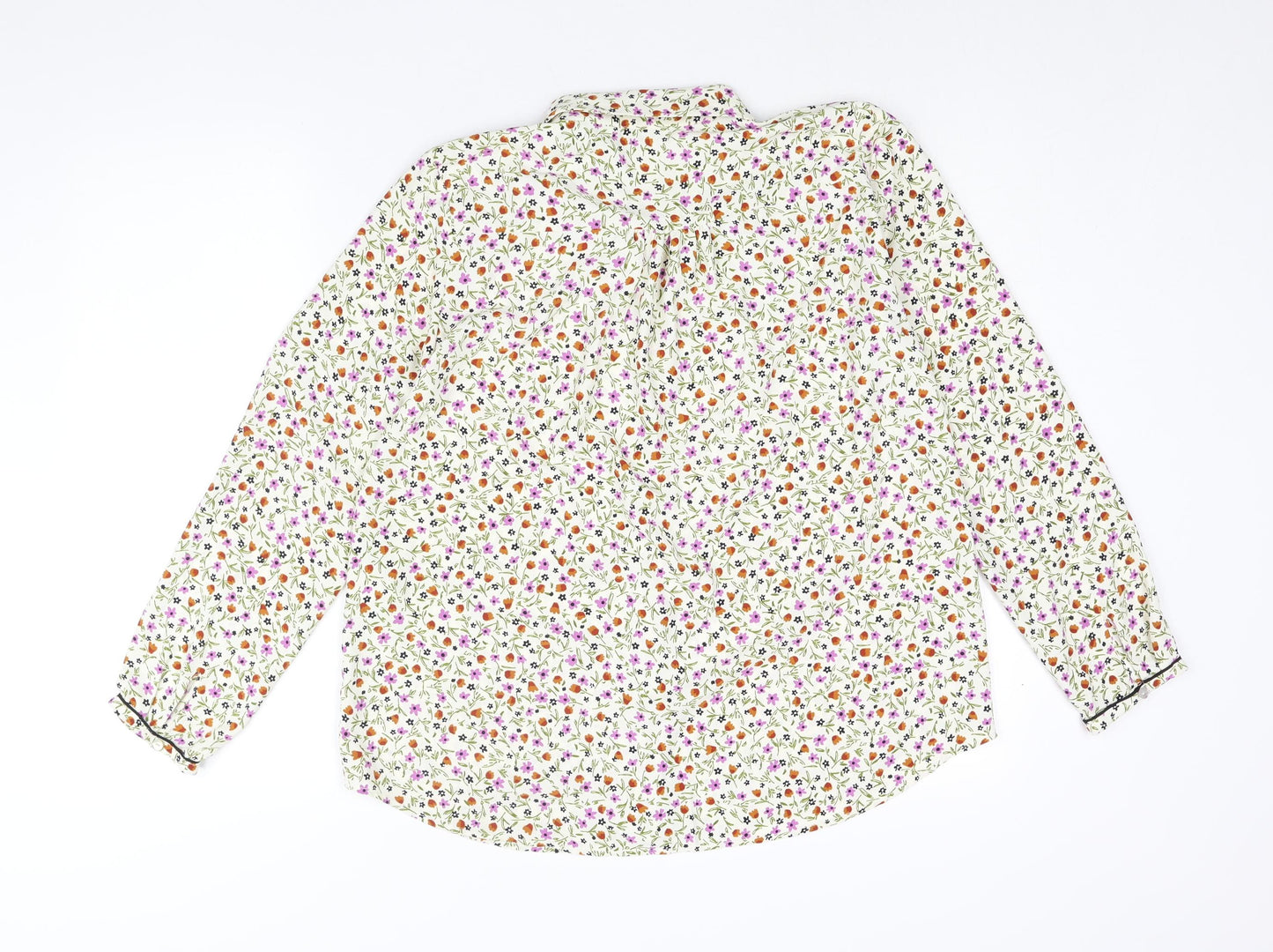 Zara Womens Multicoloured Floral Polyester Basic Blouse Size S Collared