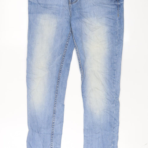 River Island Mens Blue Cotton Skinny Jeans Size 30 in L30 in Regular Zip