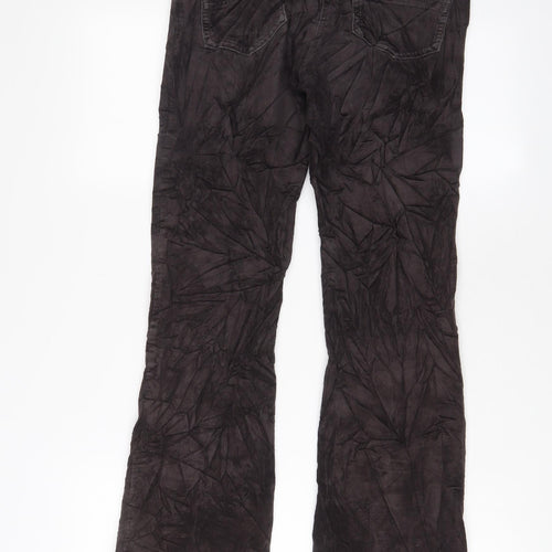 NEXT Womens Brown Cotton Trousers Size 10 L30 in Regular Zip