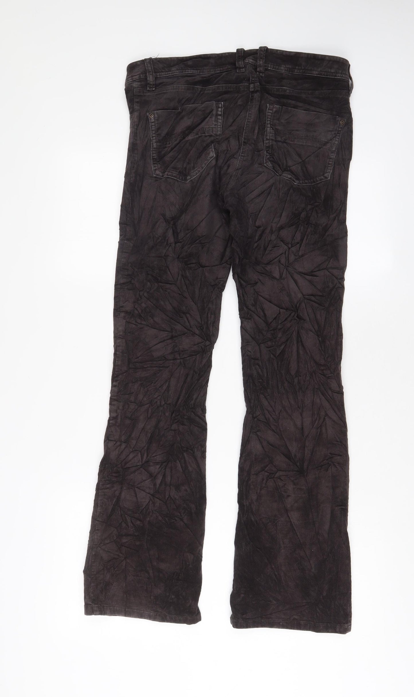 NEXT Womens Brown Cotton Trousers Size 10 L30 in Regular Zip