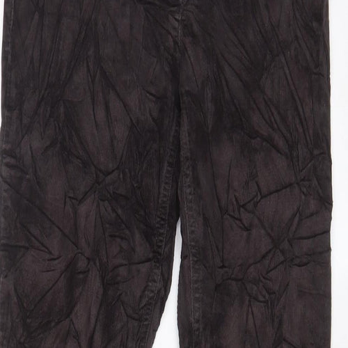 NEXT Womens Brown Cotton Trousers Size 10 L30 in Regular Zip