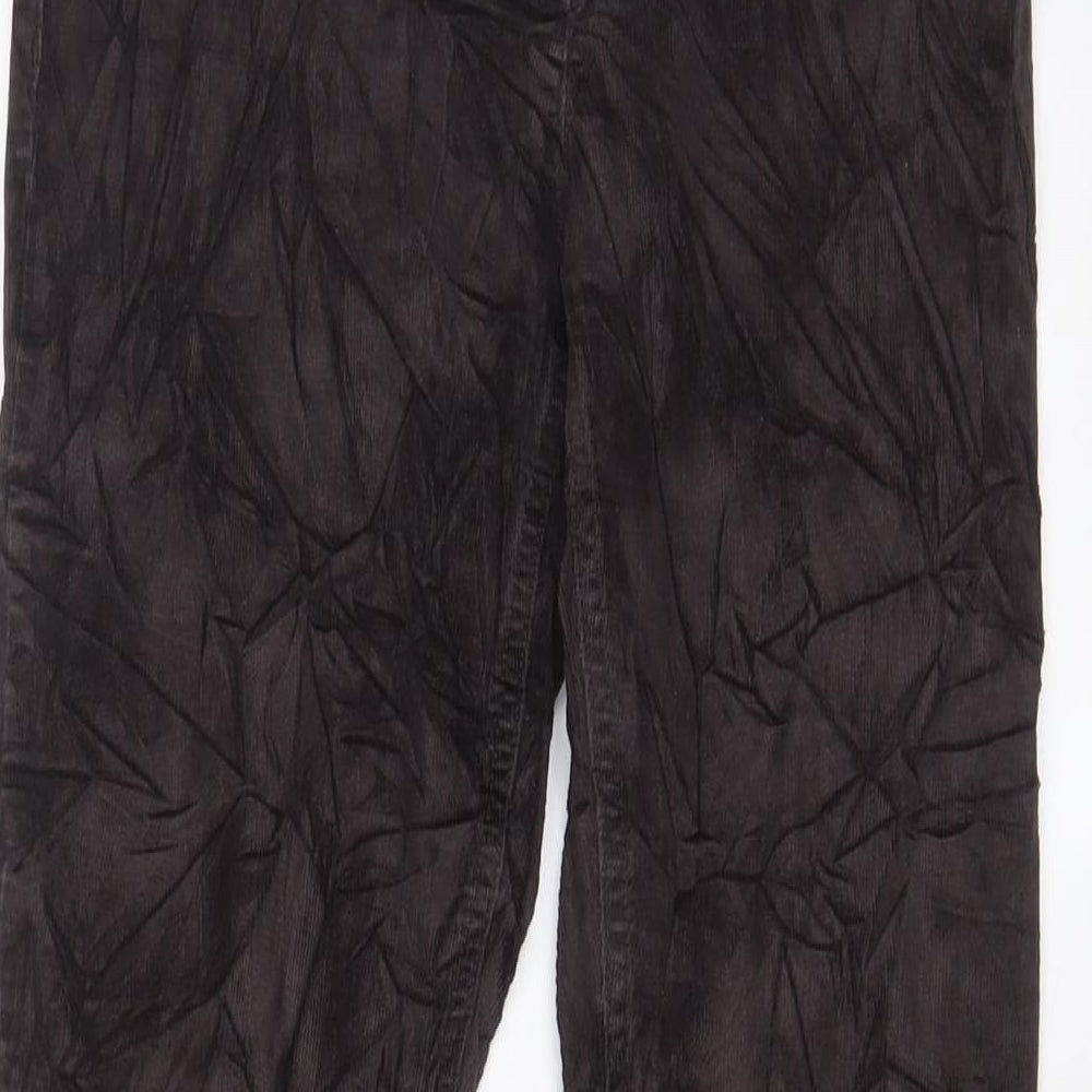 NEXT Womens Brown Cotton Trousers Size 10 L30 in Regular Zip