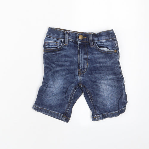 NEXT Boys Blue Cotton Bermuda Shorts Size 3 Years Regular Zip - Adjustable waist