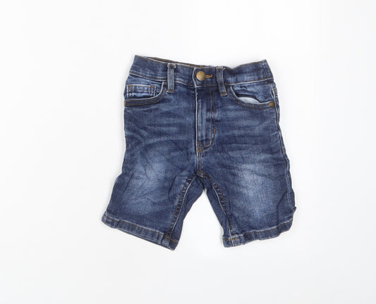 NEXT Boys Blue Cotton Bermuda Shorts Size 3 Years Regular Zip - Adjustable waist