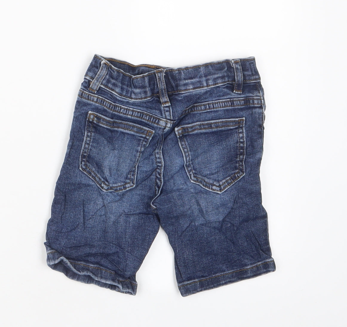 NEXT Boys Blue Cotton Bermuda Shorts Size 3 Years Regular Zip - Adjustable waist