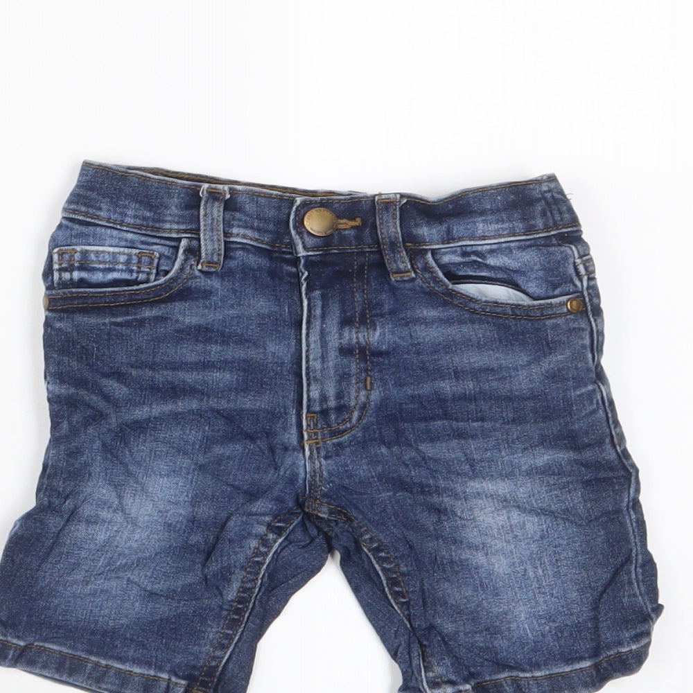 NEXT Boys Blue Cotton Bermuda Shorts Size 3 Years Regular Zip - Adjustable waist