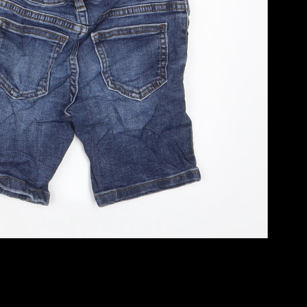 NEXT Boys Blue Cotton Bermuda Shorts Size 3 Years Regular Zip - Adjustable waist