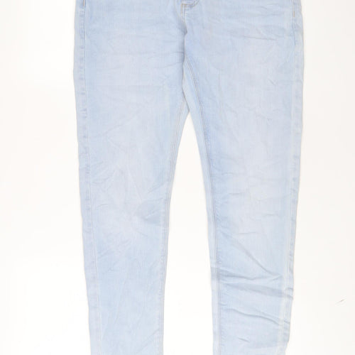 Marks and Spencer Mens Blue Cotton Skinny Jeans Size 30 in L33 in Regular Zip - Long Leg