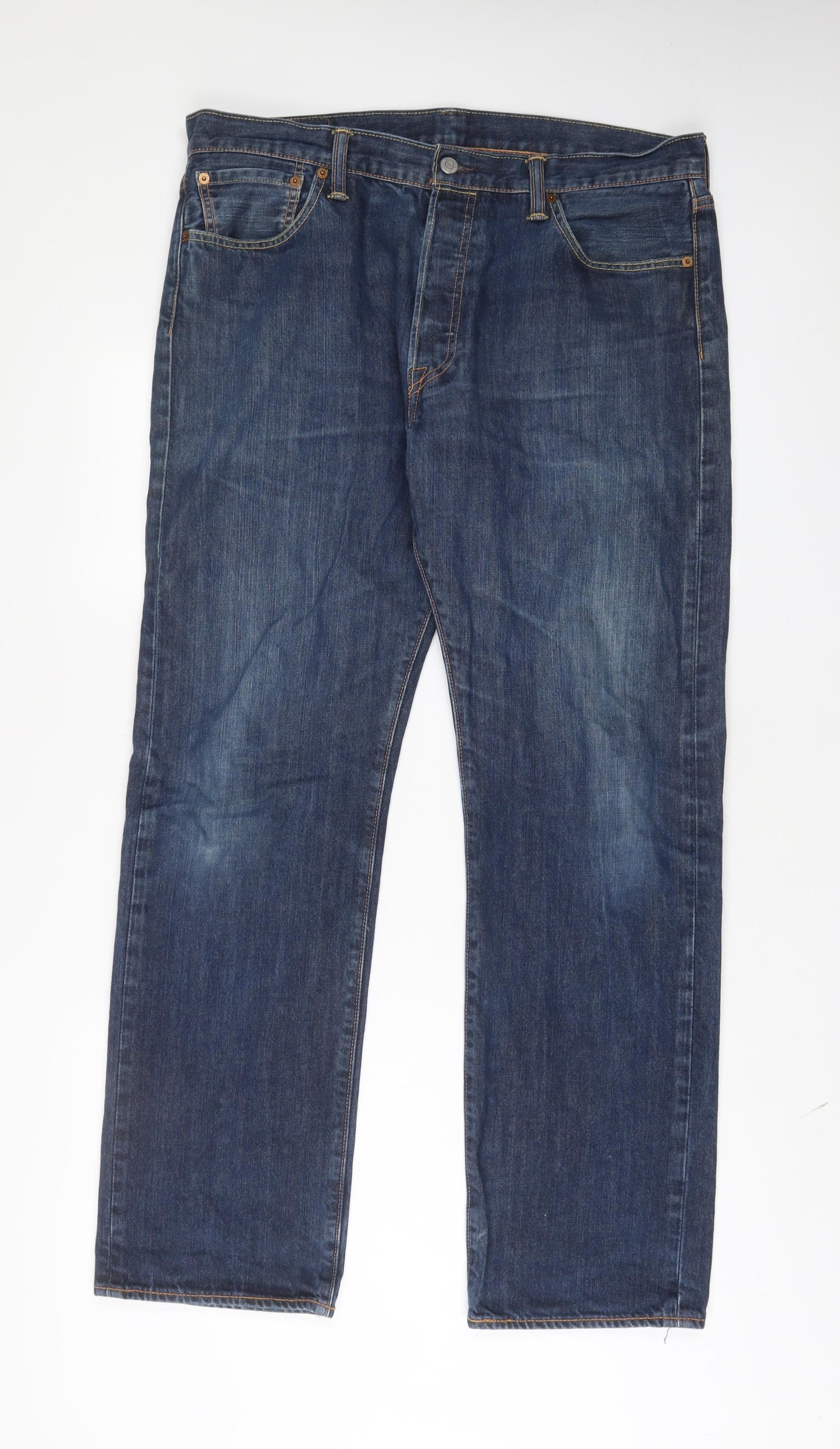 Levi's Mens Blue Cotton Straight Jeans Size 36 in L32 in Regular Zip