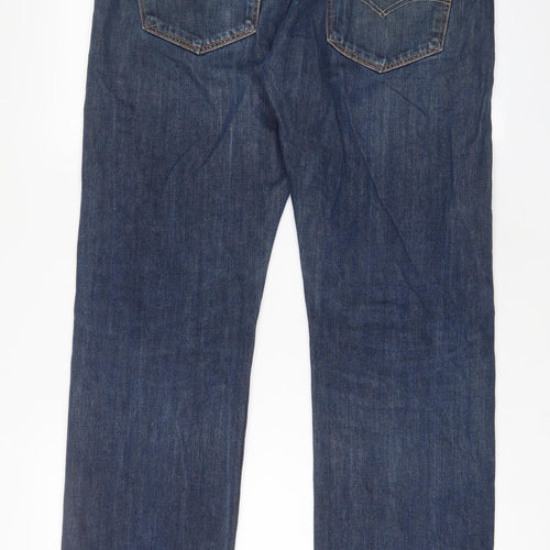 Levi's Mens Blue Cotton Straight Jeans Size 36 in L32 in Regular Zip