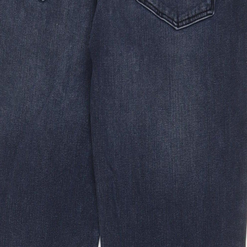 TU Mens Blue Cotton Straight Jeans Size 36 in L32 in Slim Zip