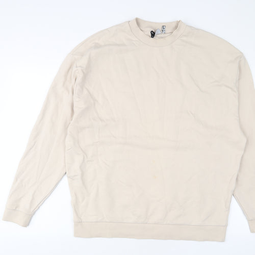 ASOS Mens Beige Cotton Pullover Sweatshirt Size L