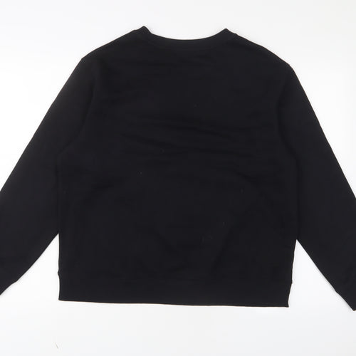 Marks and Spencer Womens Black Cotton Pullover Sweatshirt Size M Pullover - West Coast, Embroidered