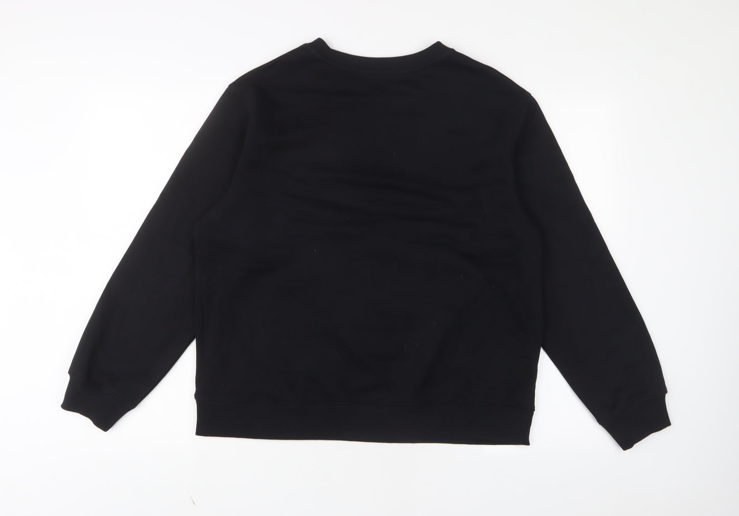 Marks and Spencer Womens Black Cotton Pullover Sweatshirt Size M Pullover - West Coast, Embroidered