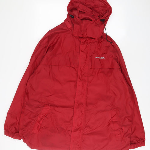 Trespass Mens Red Jacket Size XL Zip - Logo, Zip pockets