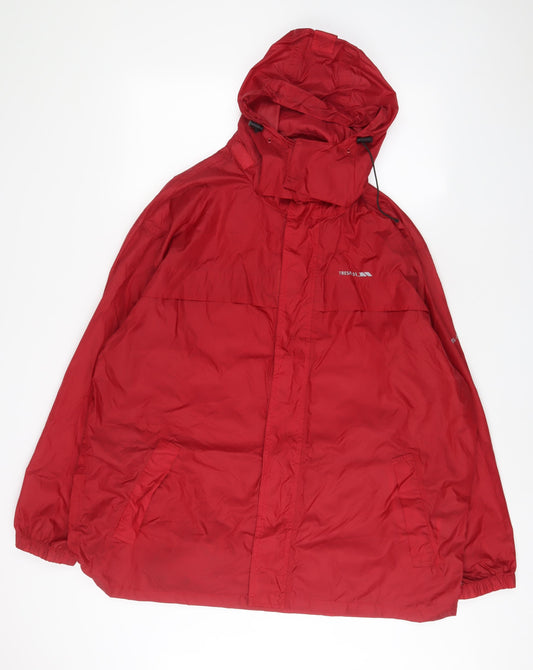 Trespass Mens Red Jacket Size XL Zip - Logo, Zip pockets