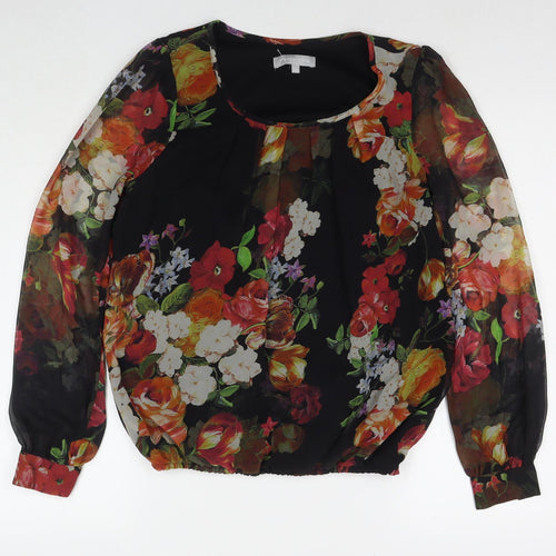 Debenhams Womens Multicoloured Floral Polyester Basic Blouse Size 10 Round Neck