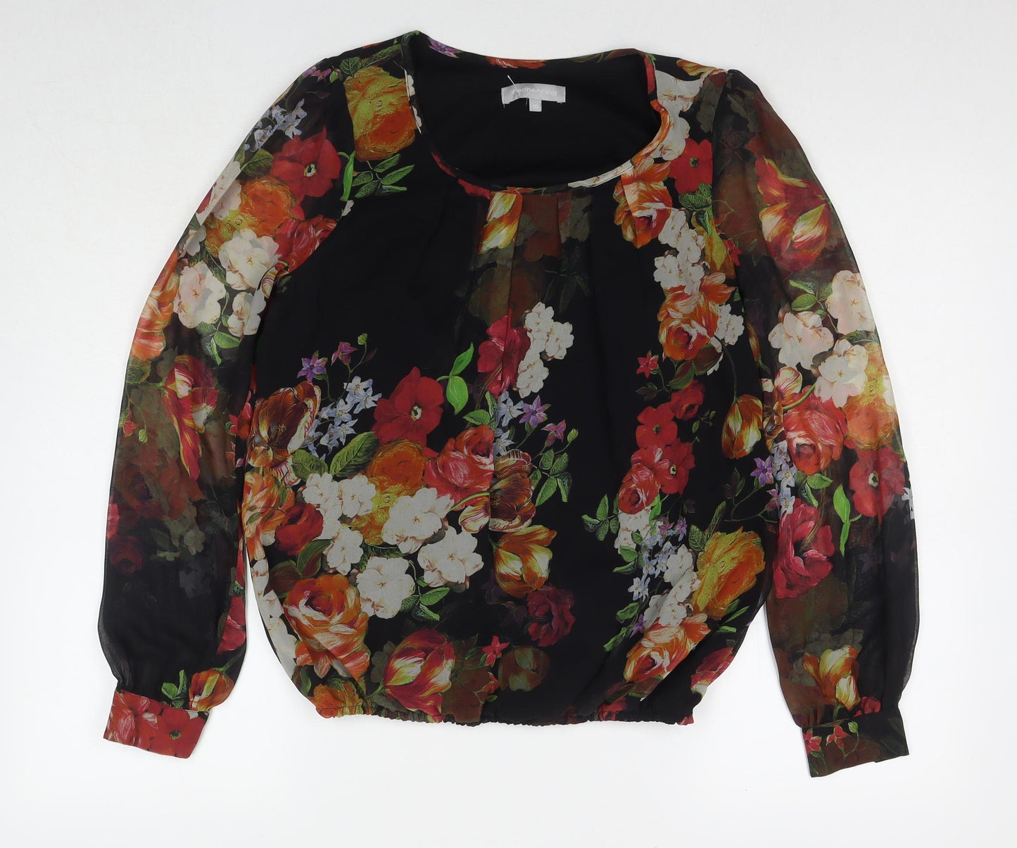 Debenhams Womens Multicoloured Floral Polyester Basic Blouse Size 10 Round Neck