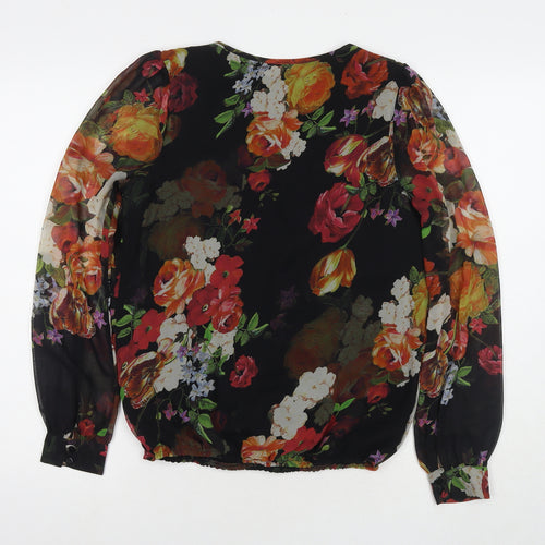 Debenhams Womens Multicoloured Floral Polyester Basic Blouse Size 10 Round Neck