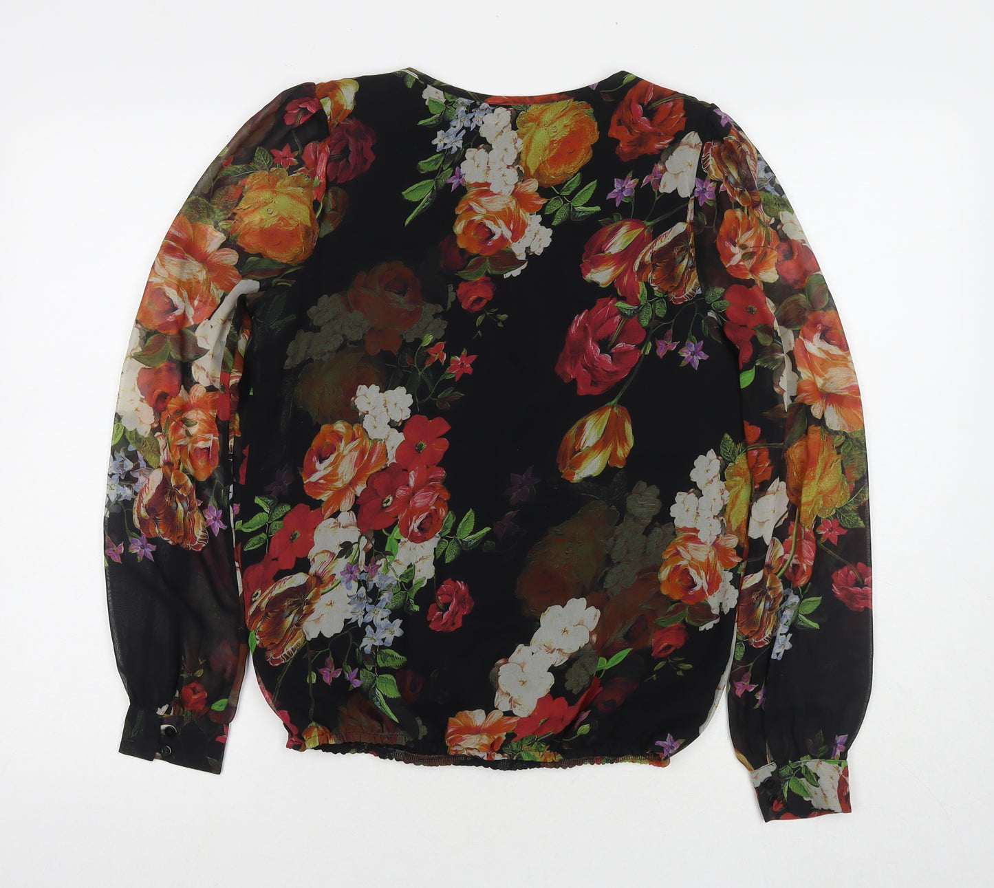 Debenhams Womens Multicoloured Floral Polyester Basic Blouse Size 10 Round Neck