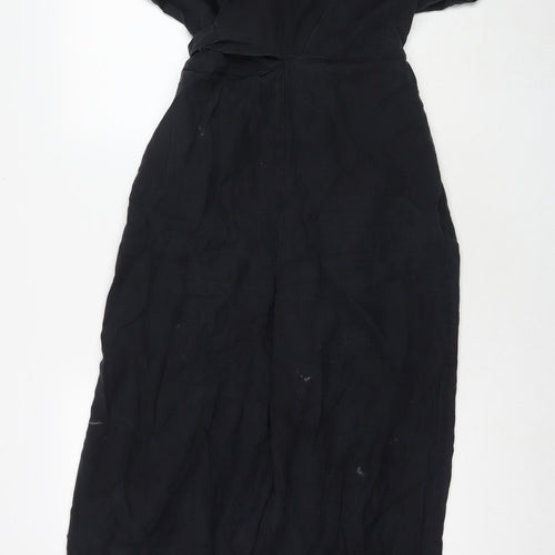 Oliver Bonas Womens Black Polyester Jumpsuit One-Piece Size 12 L26 in Button