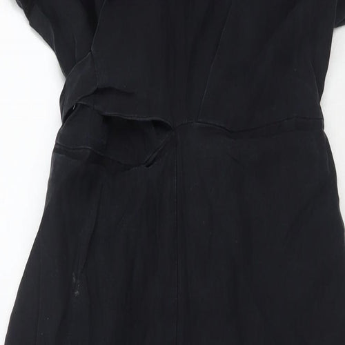 Oliver Bonas Womens Black Polyester Jumpsuit One-Piece Size 12 L26 in Button