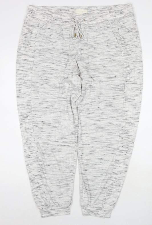 Marks and Spencer Womens Grey Viscose Jogger Trousers Size 18 L28 in Regular Drawstring