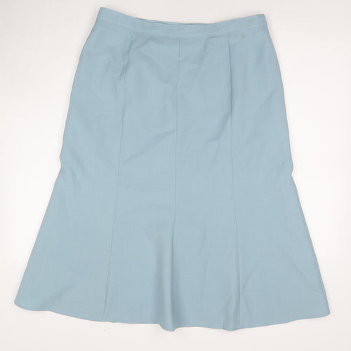 Slimma Womens Blue Polyester A-Line Skirt Size 16 Zip