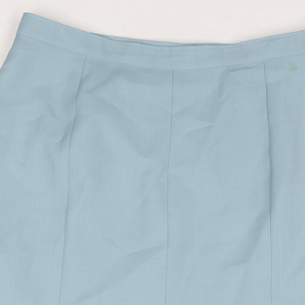 Slimma Womens Blue Polyester A-Line Skirt Size 16 Zip