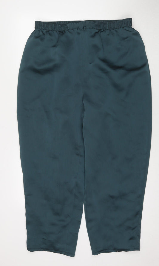 ELVI Womens Blue Polyester Trousers Size 18 L27 in Regular Zip