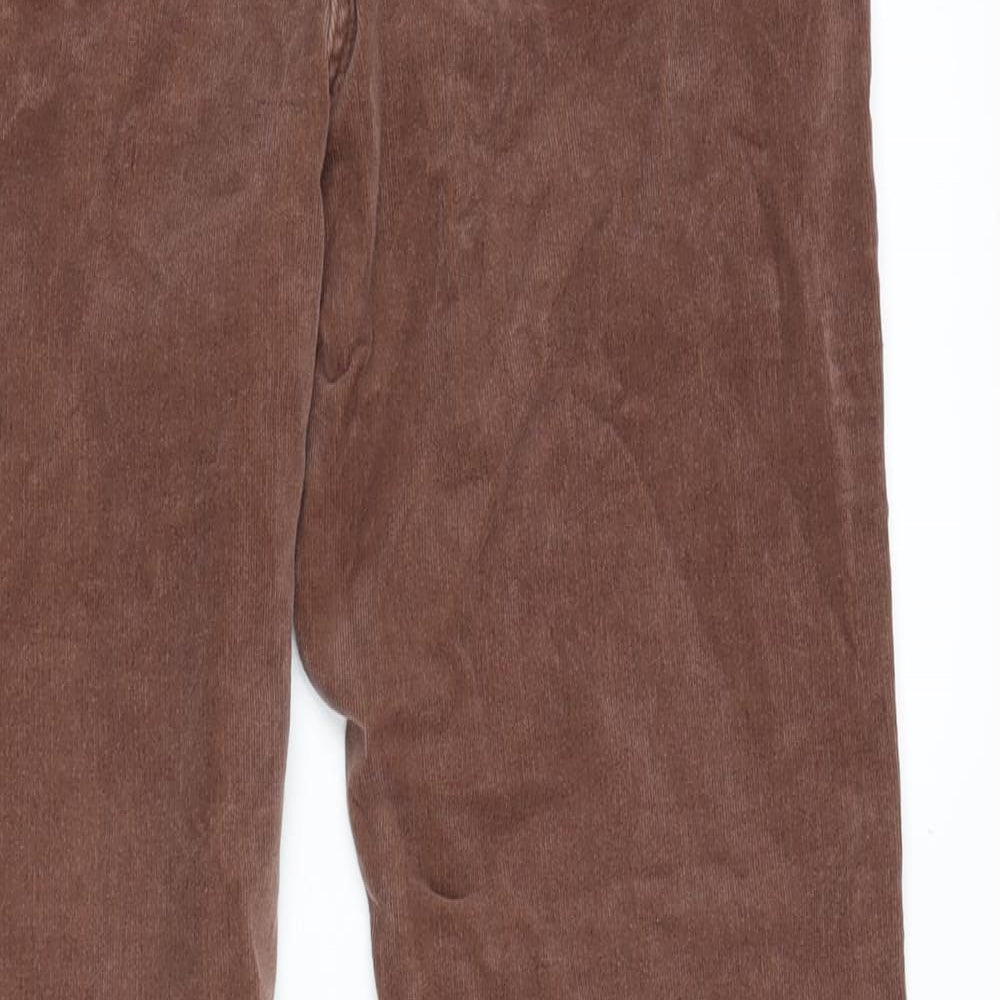 Marks and Spencer Womens Brown Cotton Jegging Trousers Size 14 L28 in Regular Zip