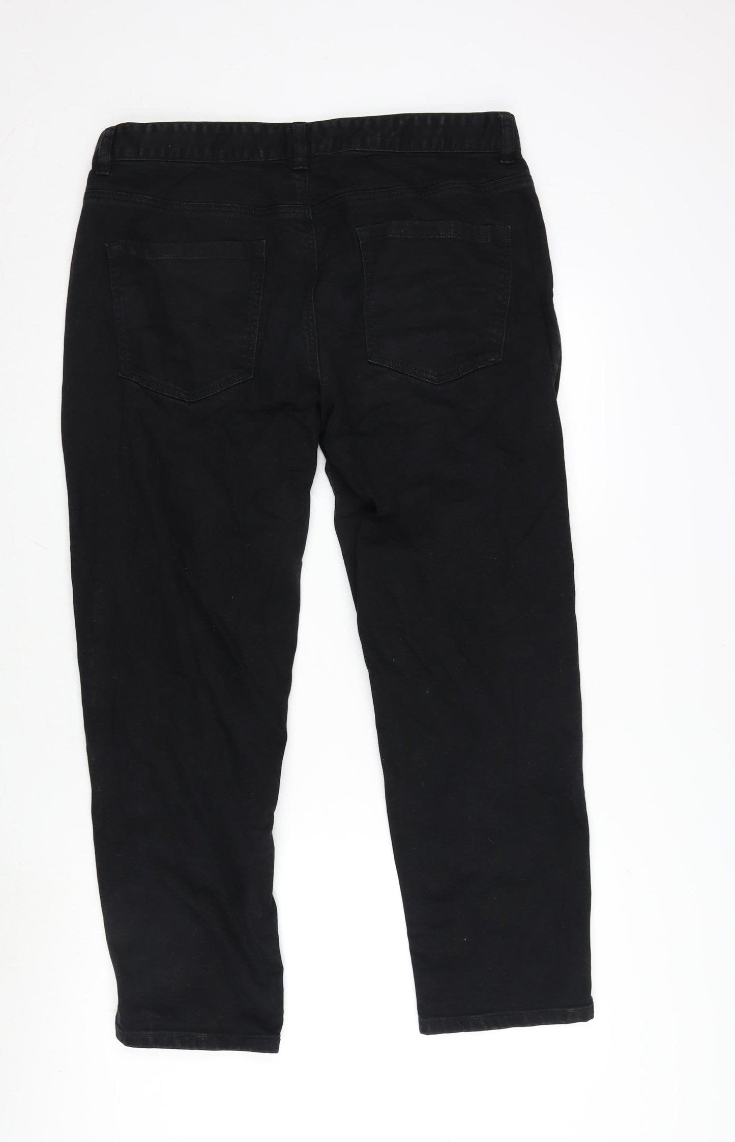 NEXT Mens Black Cotton Blend Tapered Jeans Size 36 in L27 in Regular Zip