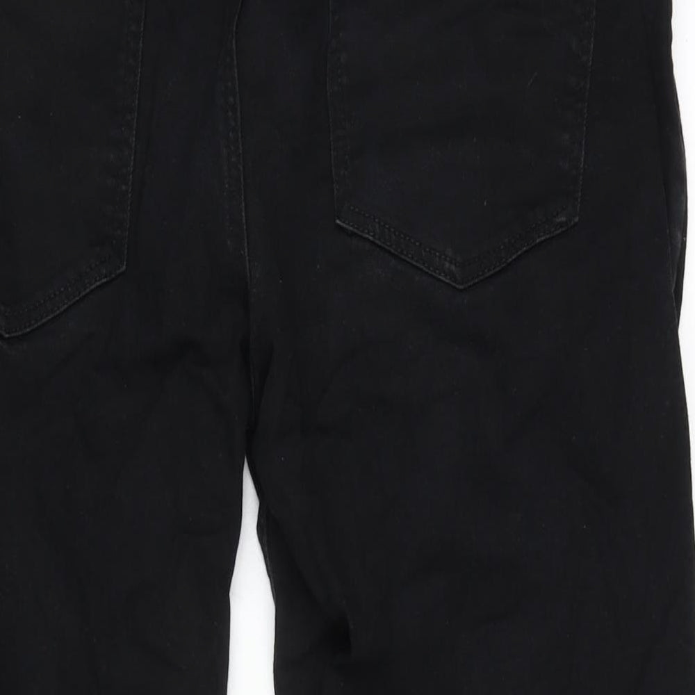 NEXT Mens Black Cotton Blend Tapered Jeans Size 36 in L27 in Regular Zip