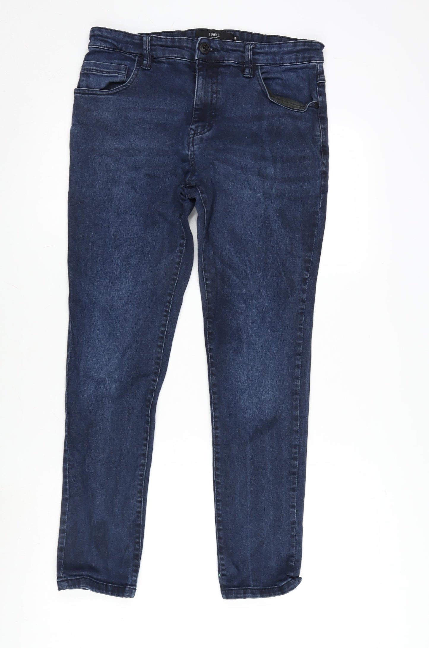 NEXT Mens Blue Cotton Blend Skinny Jeans Size 32 in L28 in Regular Zip