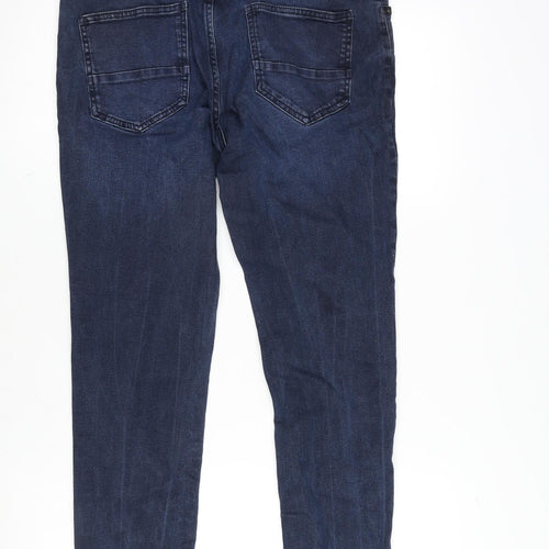 NEXT Mens Blue Cotton Blend Skinny Jeans Size 32 in L28 in Regular Zip