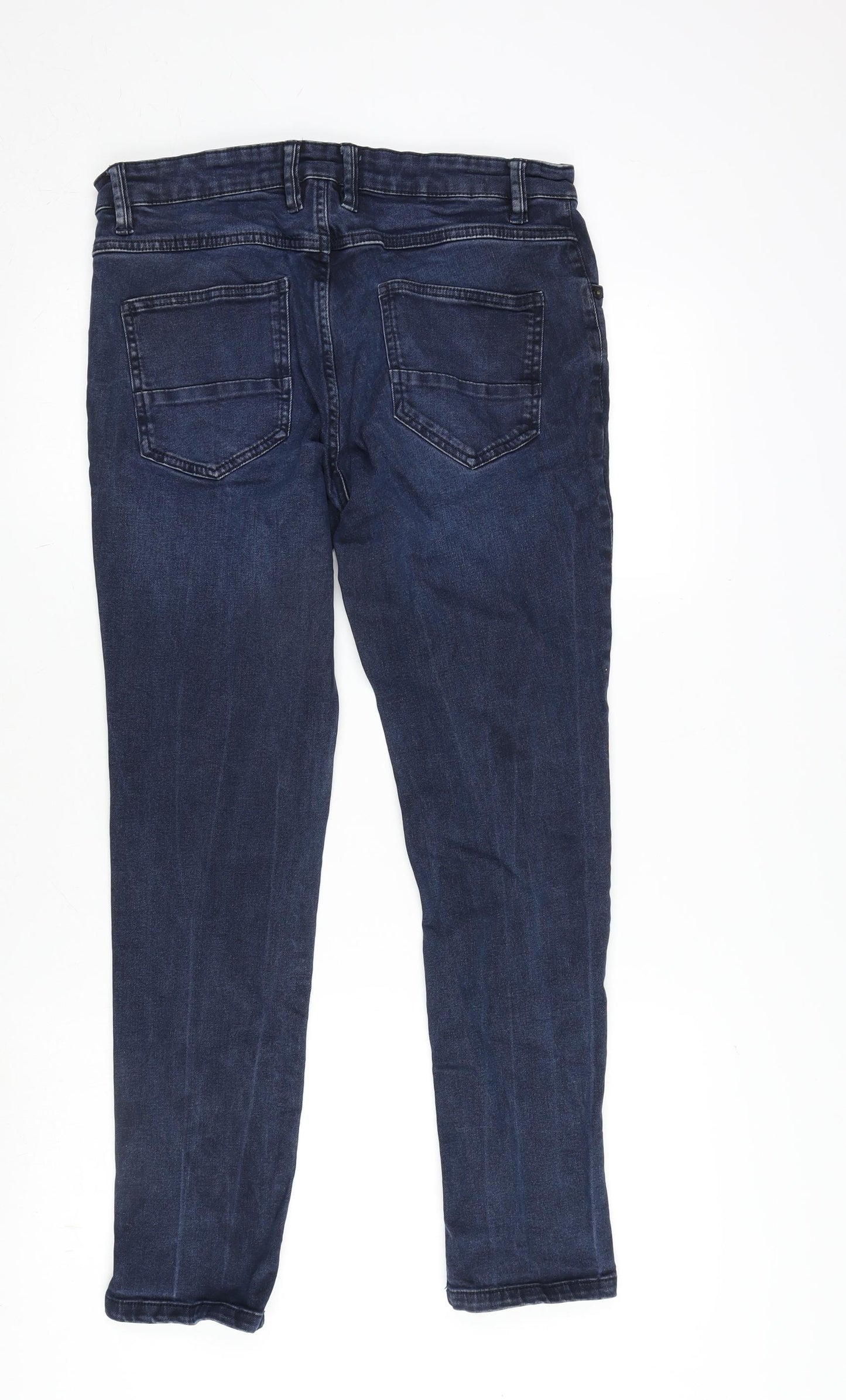 NEXT Mens Blue Cotton Blend Skinny Jeans Size 32 in L28 in Regular Zip