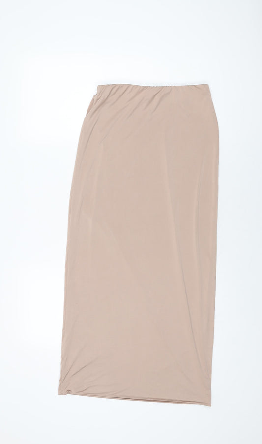 New Look Womens Beige Polyester Maxi Skirt Size 10