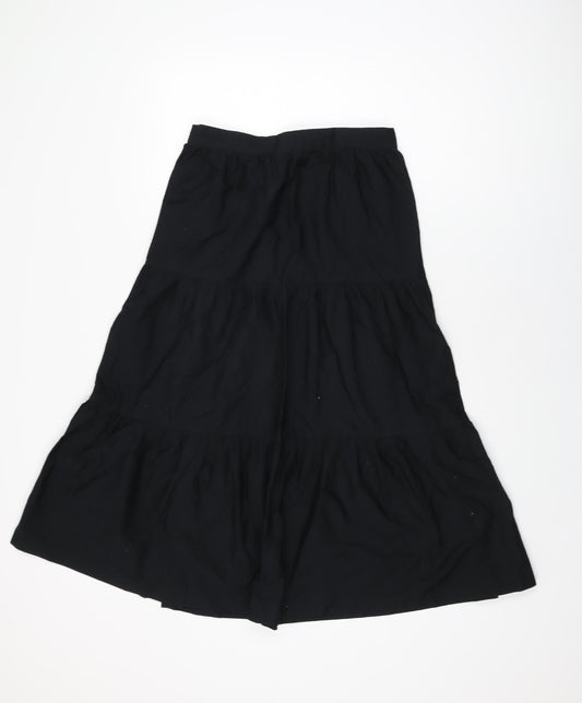 H&M Womens Black Polyester Swing Skirt Size 10