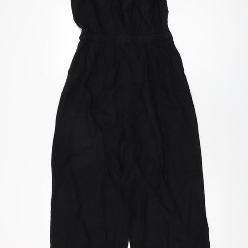 H&M Womens Black Viscose Jumpsuit One-Piece Size S L29 in Tie