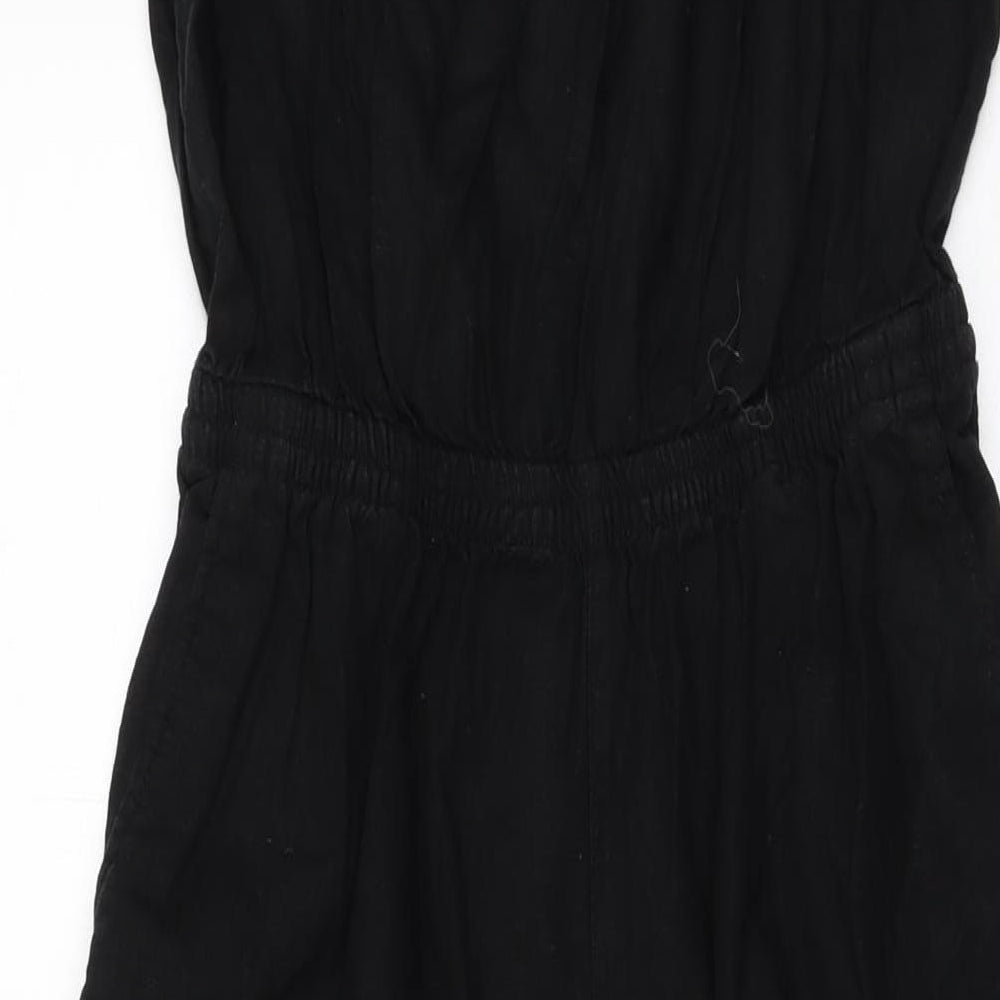 H&M Womens Black Viscose Jumpsuit One-Piece Size S L29 in Tie