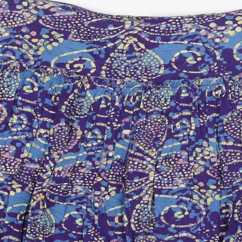 Gap Womens Purple Geometric Cotton Skater Skirt Size 10 Zip